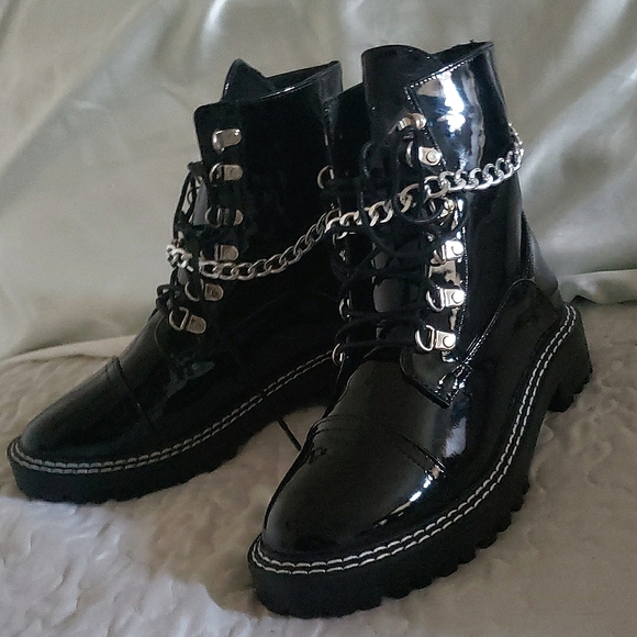 black combat chain boots - Picture 2 of 7